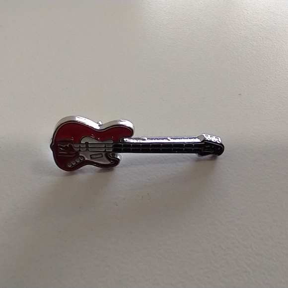 🧁 3/$30 Red Electric Guitar Enamel Pin NEW - Picture 2 of 4